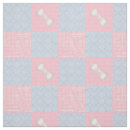 Tela Parche de damasco rosa y azul con nombre