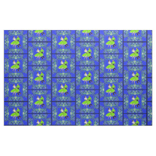 Tela Pareja De Baile Cuadrada Bandana Verde Y Azul 2