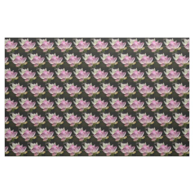 Tela Pareja de flores de Lotus II (Yarda)