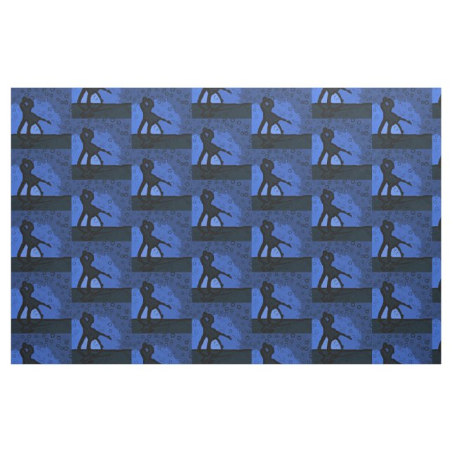 Tela Pareja de Silhouette Azul ("Cuarto gordo" (fat quarter))