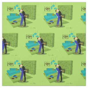 Tela  Pareja gay retro en tejido de amor