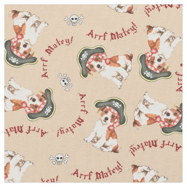Tela Parson Russell Terrier Pirate Fabric (De cerca)