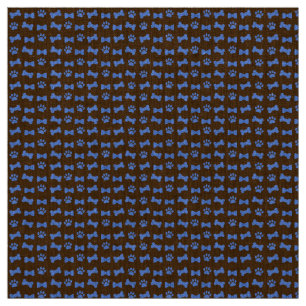Tela Pasta azul del gato del perro lazos de impresión