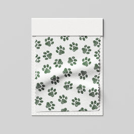 Tela Pasta de perro, garras de perro, patas verdes