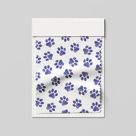 Tela Pasta de perro, patas de perro, patas azules de la