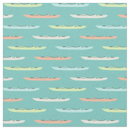 Tela Pastel Kayaks sobre el Verde azulado tema del Kaya