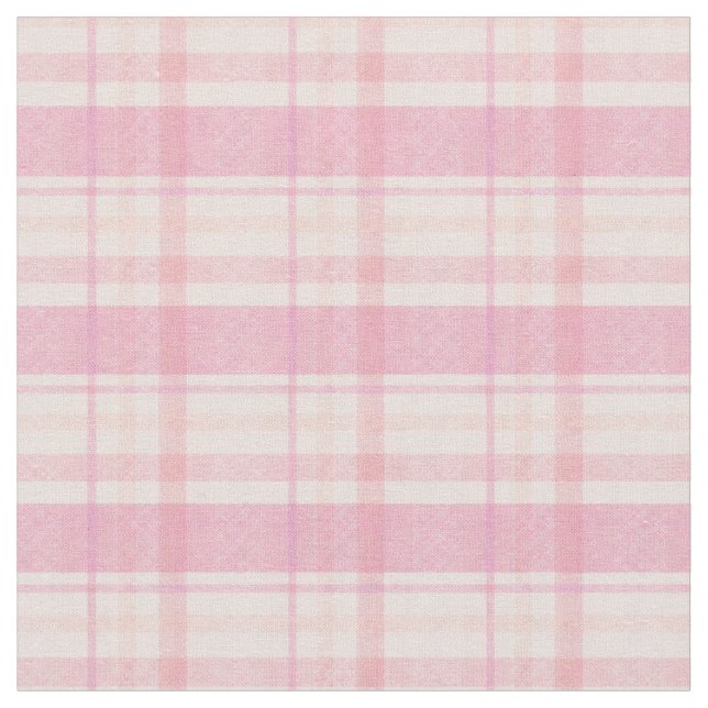 Tela Pastel Pink and Orange Plaid (De cerca)