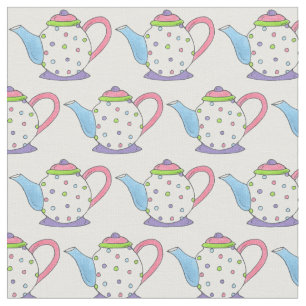 Tela Pastel Polka Dot Fiesta de té cerámico Tetera