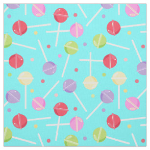 Tela Pastel Retro Sweet Shop Candy Lollipops Patrón