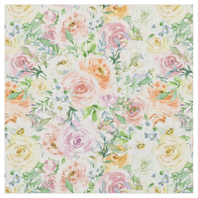 Tela Pastel Romantic Garden (De cerca)