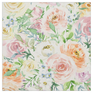 Tela Pastel Rosa Flowers Garden