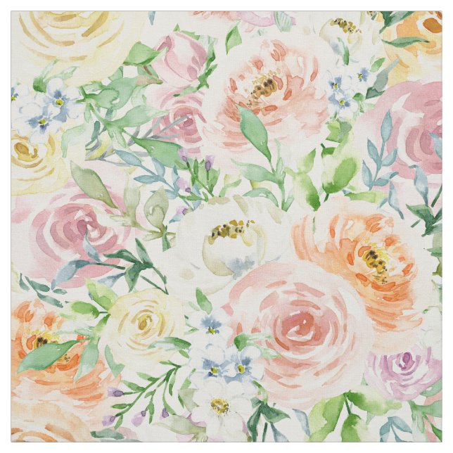 Tela Pastel Rosa Flowers Garden (Retal)