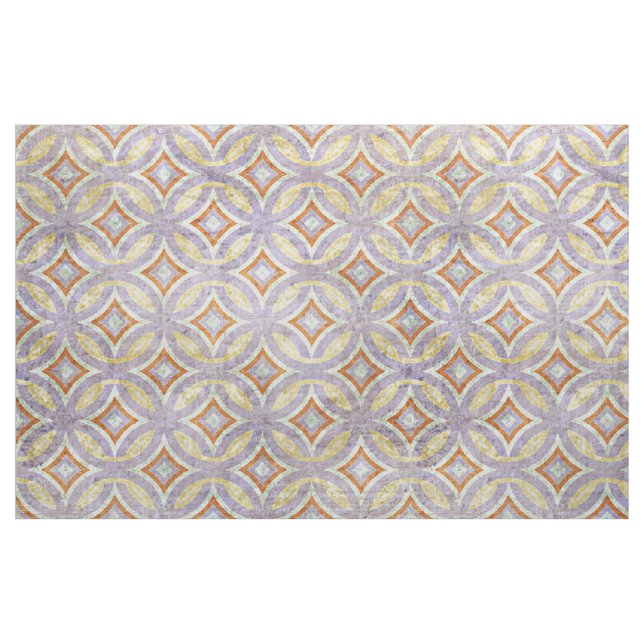 Tela Pastel Violeta Púrpura Naranja Círculos Mosaicos ("Cuarto gordo" (fat quarter))