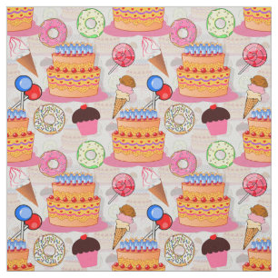 Tela Pasteles Pasteles Lollipop Donuts Textos de helado