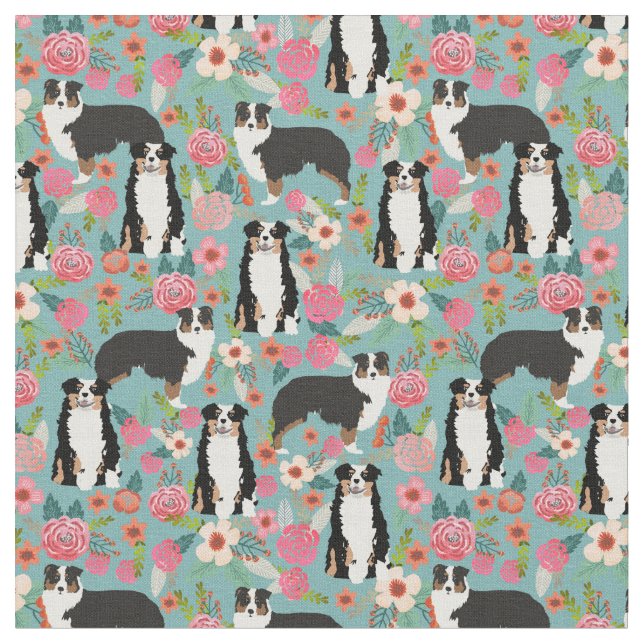 Tela Pastor Australiano de floros de cosecha (De cerca)