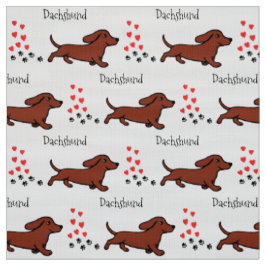 Tela Patas corrientes y corazones del Dachshund liso