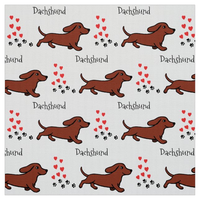 Tela Patas corrientes y corazones del Dachshund liso (Retal)