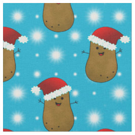 Tela Patatas de Navidad con sombreros de Santa