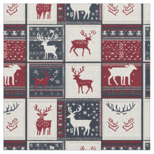 Tela Patchwork de Navidades nórdicos   Reno de punto