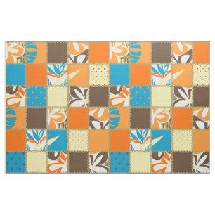 Tela Patchwork floral y de puntos de Pokii Hawaii