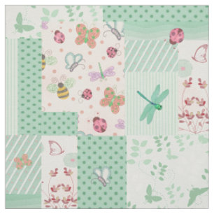 Tela Patchwork Garden Visitantes Green