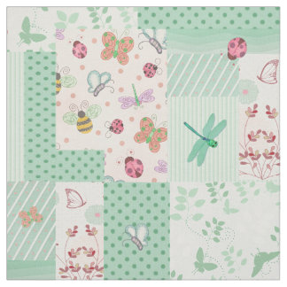 Tela Patchwork Garden Visitantes Green