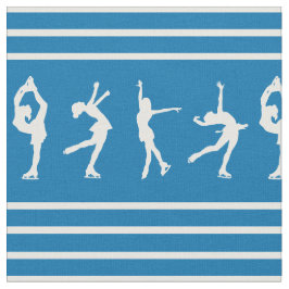 Tela Patinaje artístico rayado azul y blanco