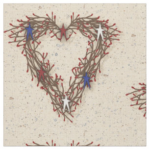 Tela Patriotic Pip Berry Heart Fabric