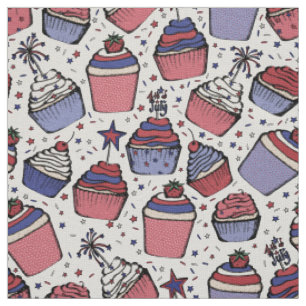 Tela Patriótico 4 de julio Cupcakes manos libres