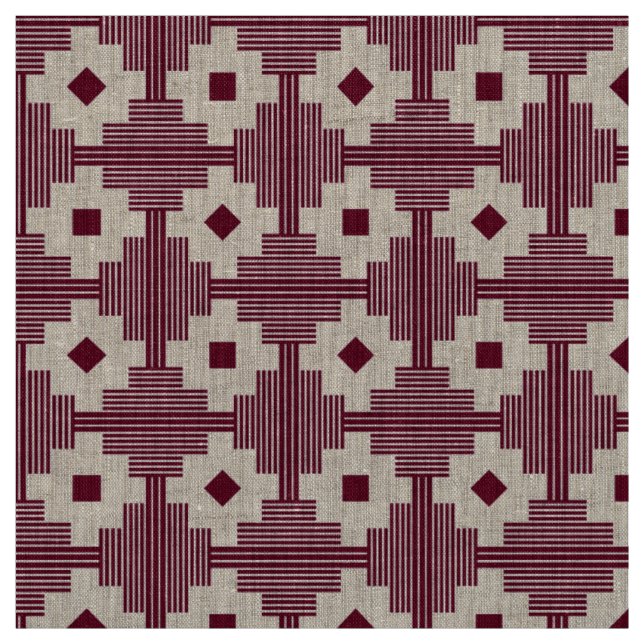 Tela Patrón 061214 - Blanco Con Crimson Profundo 65001d (Retal)