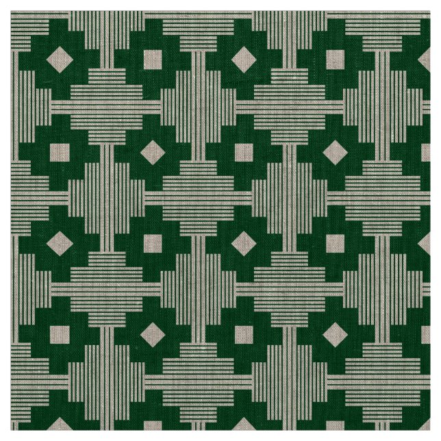 Tela Patrón 061214 - Blanco en verde DArk 02481c (Retal)