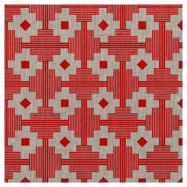 Tela Patrón 061214 - Rojo con blanco (Retal)