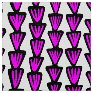 Tela Patrón 070515 - Negro y magenta sobre blanco