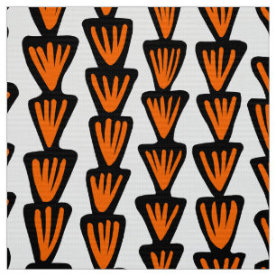 Tela Patrón 070515 - Negro y Naranja en blanco