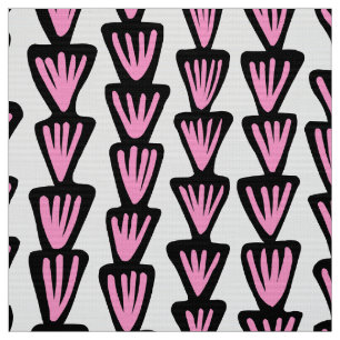 Tela Patrón 070515 - Negro y rosa en blanco