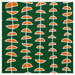 Tela Patrón 080515 - Blanco y Naranja en verde negro