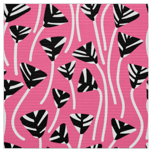Tela Patrón 210121 - Negro, blanco y rosa profundo