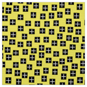 Tela Patrón 270715 - Blanco y negro en amarillo