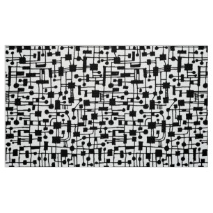 Tela Patrón abstracto 020517 - Negro sobre blanco