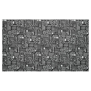 Tela Patrón abstracto 110122 - Blanco sobre negro