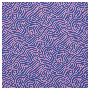 Tela Patrón abstracto 110523 - Azul marino y rosa