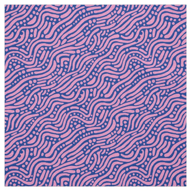 Tela Patrón abstracto 110523 - Azul rosado y naval (Retal)