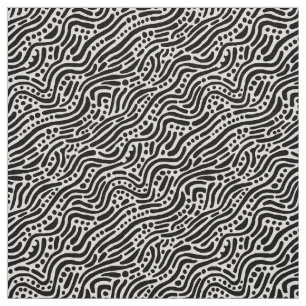 Tela Patrón abstracto 110523 - Blanco y negro
