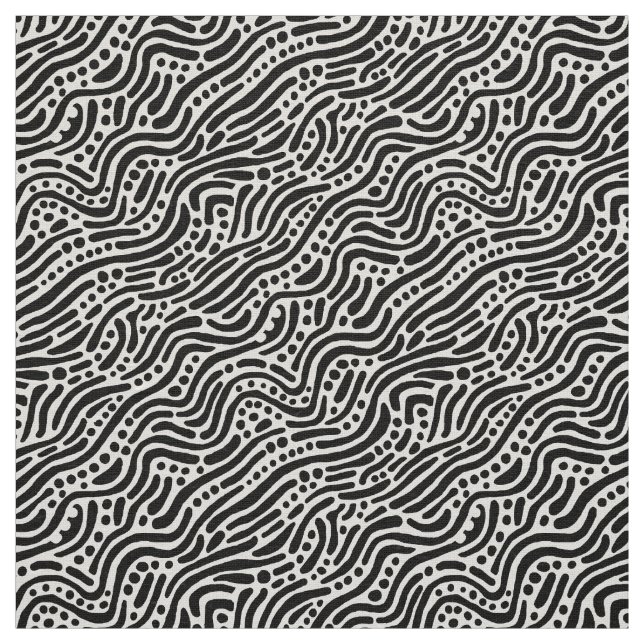 Tela Patrón abstracto 110523 - Blanco y negro (Retal)