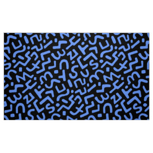 Tela Patrón abstracto 170822 - Azul bebé en negro