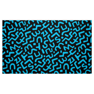 Tela Patrón abstracto 170822 - azul cielo en negro