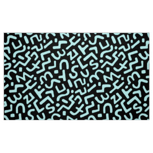 Tela Patrón abstracto 170822 - Azul helado sobre negro