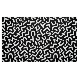 Tela Patrón abstracto 170822 - Blanco sobre negro