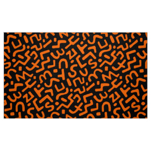 Tela Patrón abstracto 170822 - Naranja en negro