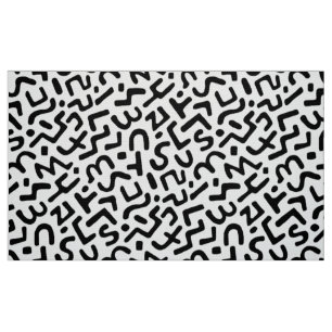 Tela Patrón abstracto 170822 - Negro sobre blanco